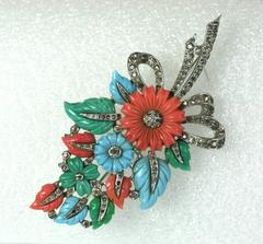 Mazer Floral Fruit Salad Spray Brooch