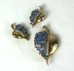 Trifari Alfred Phillipe Blue Opal Fruit Salad Parure