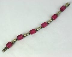 Louis Rousselet Bracciale a maglie in rubino Art Deco francese A Link