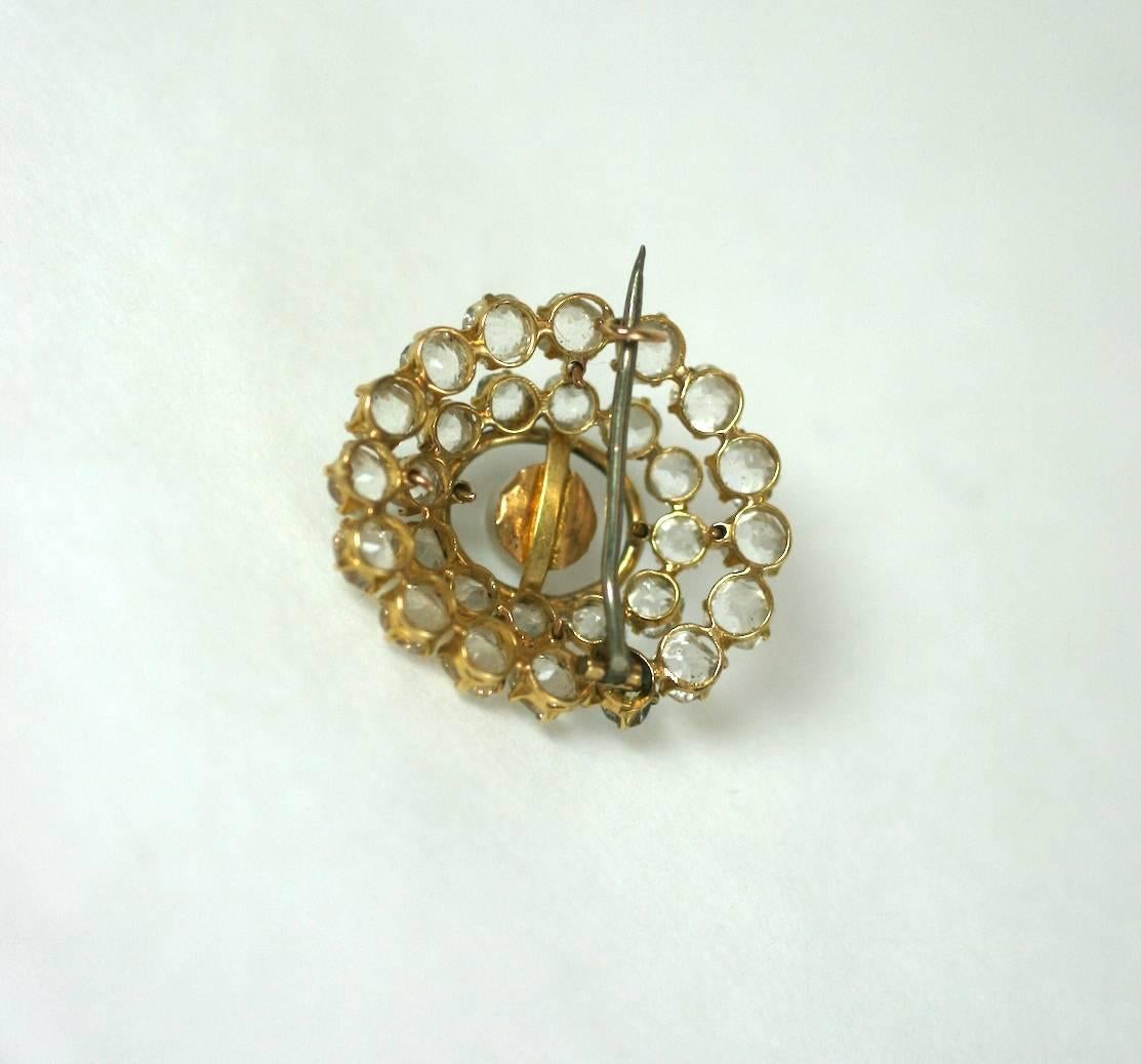 Edwardian Crystal Paste and Gold Brooch In Excellent Condition For Sale In New York, NY