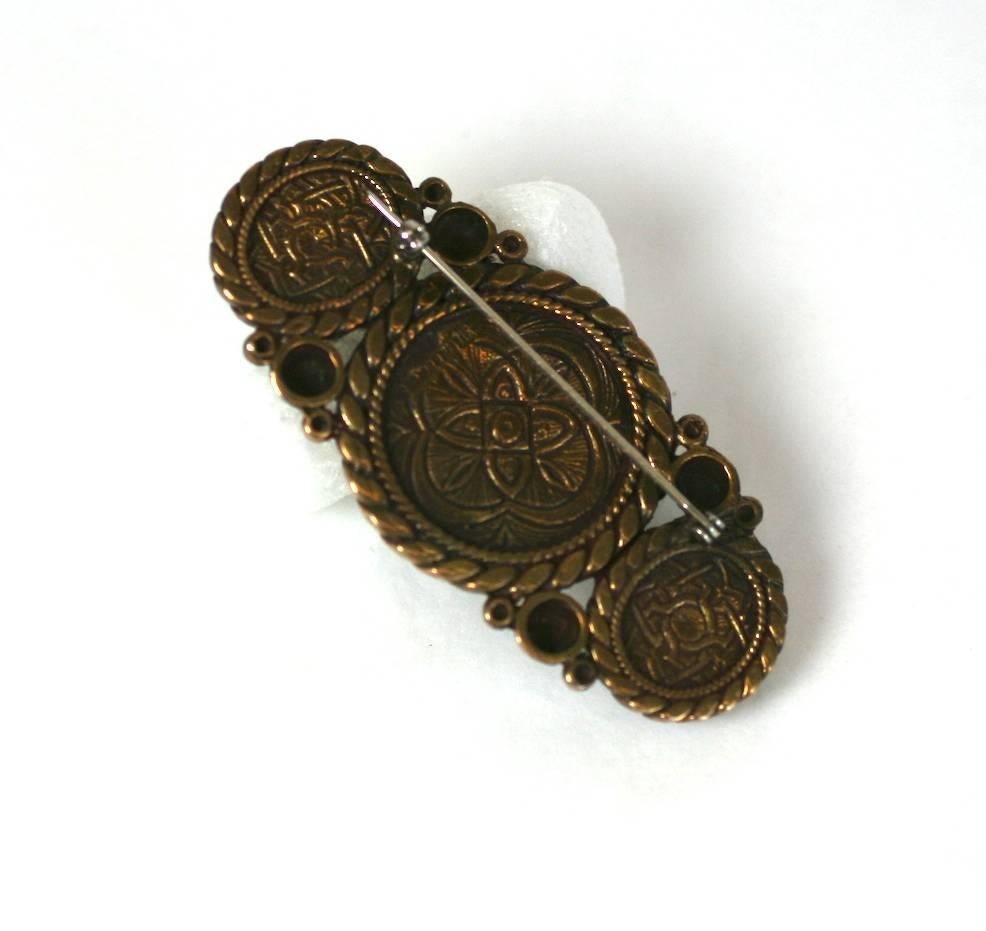 Agate and Antique Bronze Brooch, Stephen Dweck In Excellent Condition For Sale In New York, NY