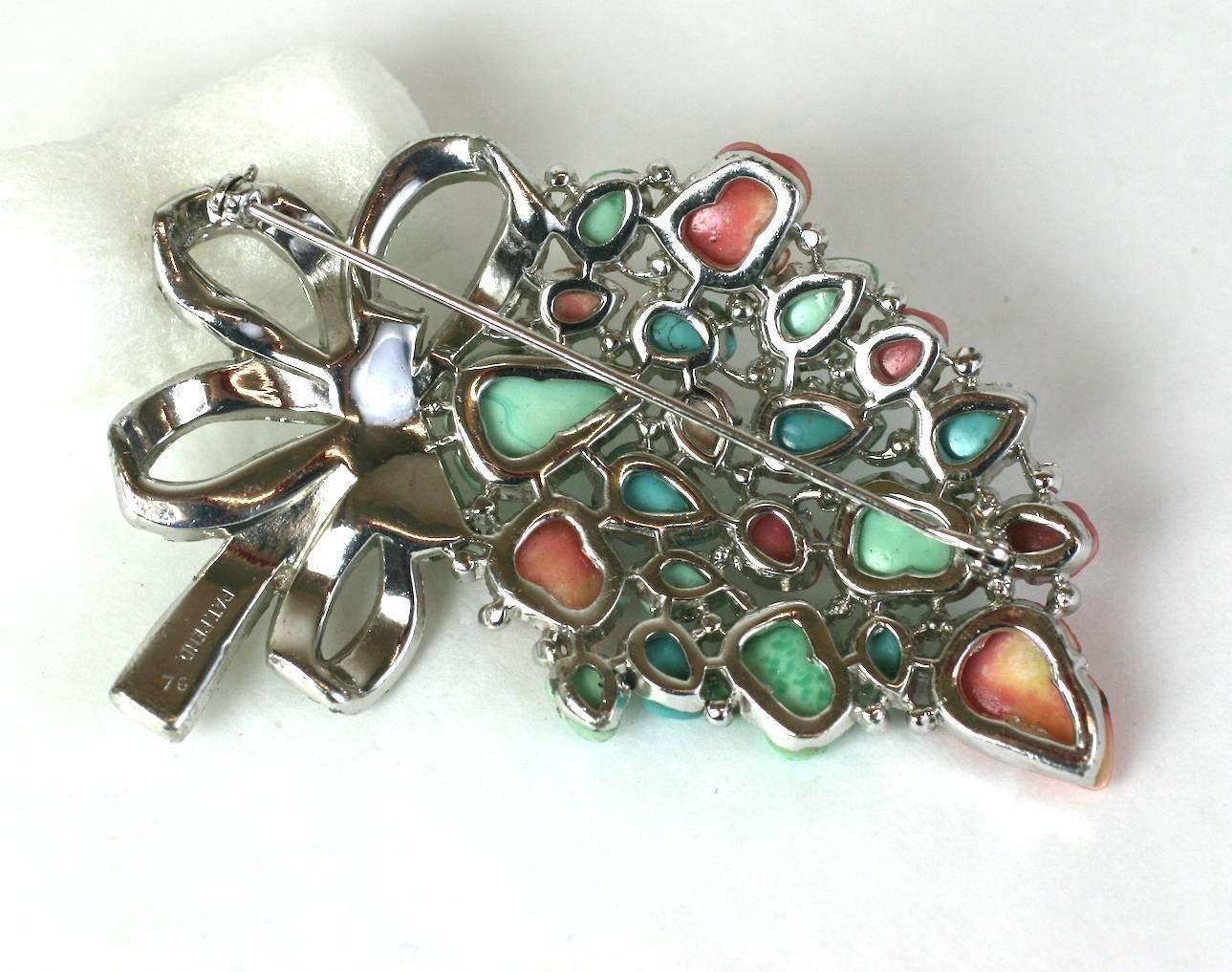 Art Deco Trifari Alfred Philippe Pastel Fruit Salad Spray Brooch For Sale