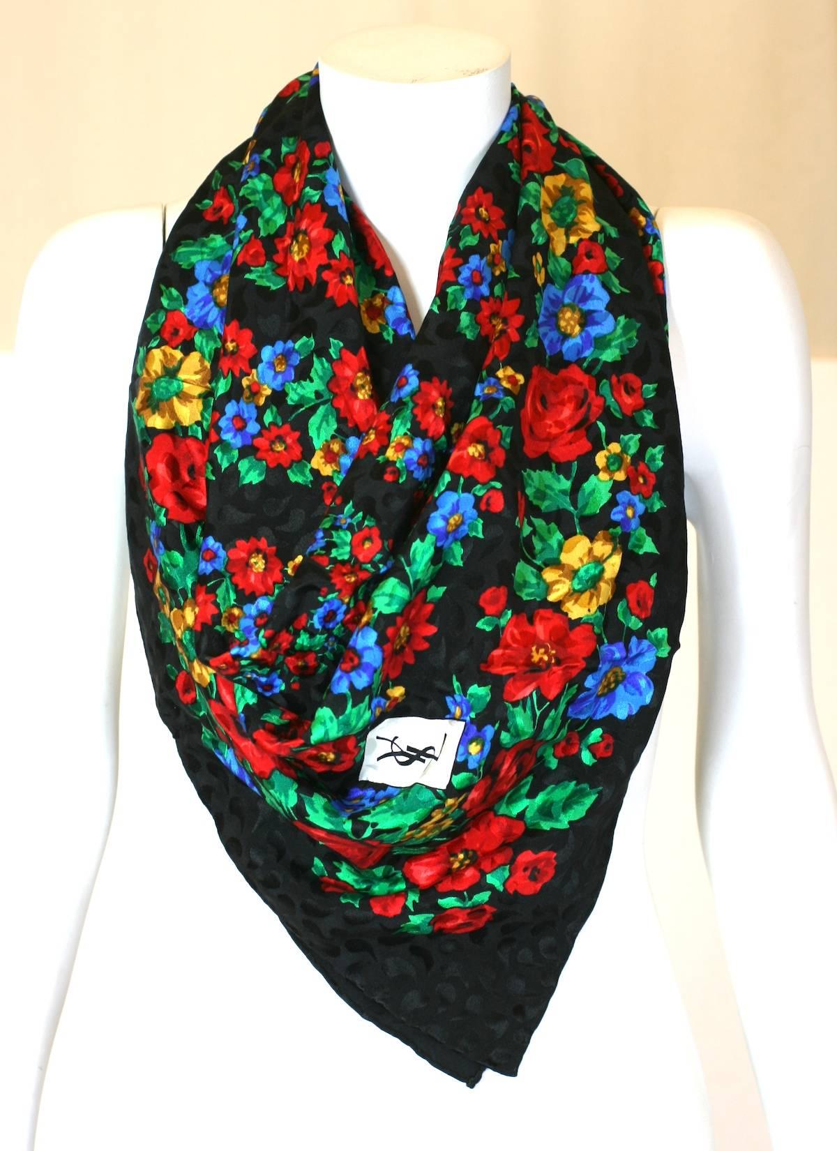 Women's Yves Saint Laurent Russian Floral Printed Scarf