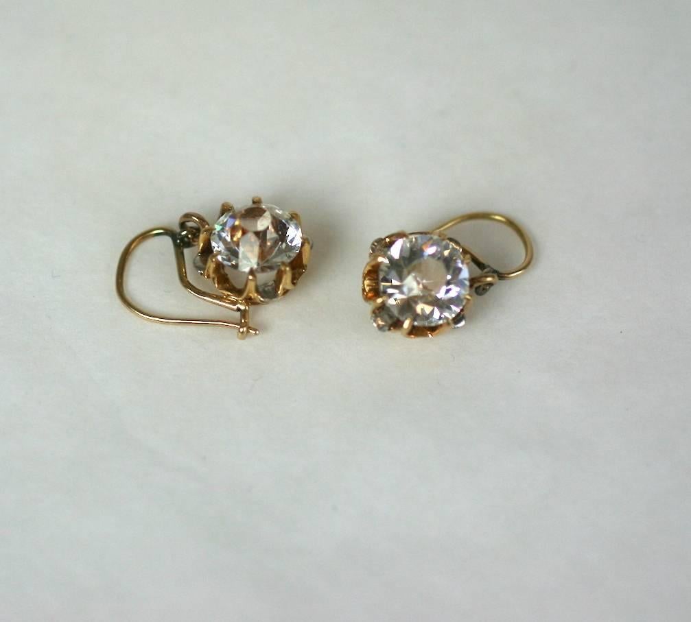 Victorian Solitaire Paste Earrings In Excellent Condition In New York, NY