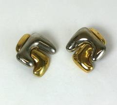 French Modernist Sculptural  Ear clips
