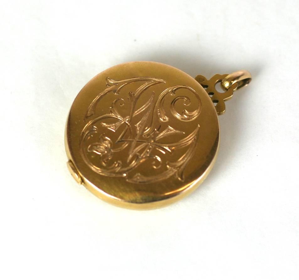 Women's or Men's French Art Nouveau Picture and Mirror Locket