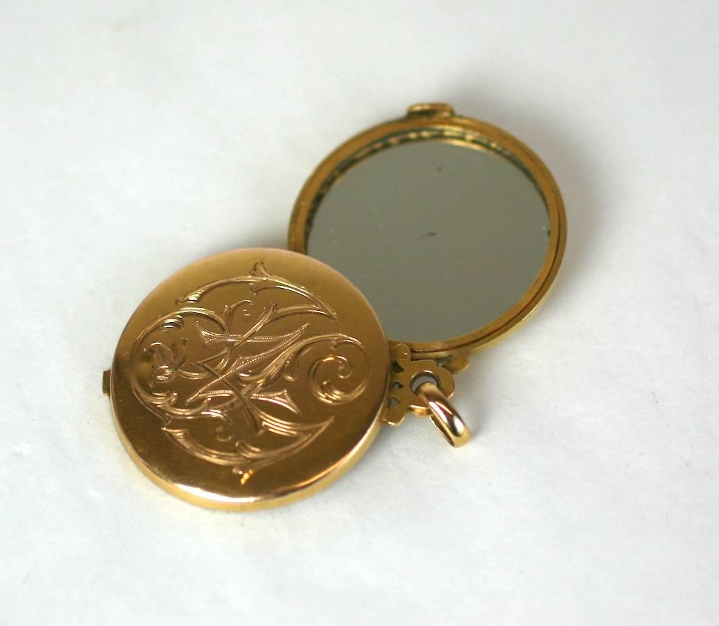 French Art Nouveau Picture and Mirror Locket 2