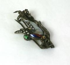 Charming Enamel and Seed Pearl Malard Brooch