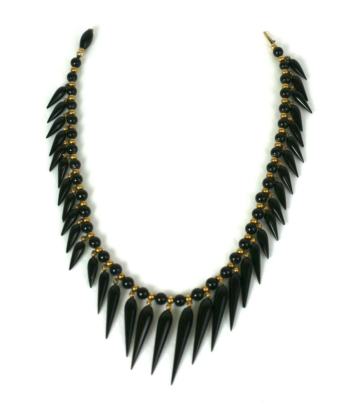 Women's Lovely Victorian Onyx Tear Drop Collar For Sale