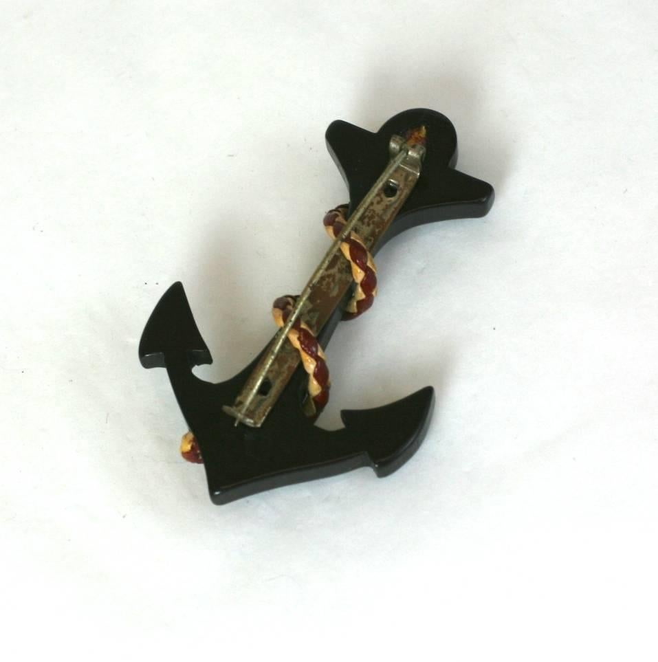 Art Deco Bakelite Anchor Brooch In Excellent Condition In New York, NY