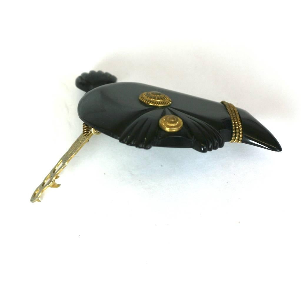 Unusual Art Deco Bakelite Knight Clip In Excellent Condition For Sale In New York, NY