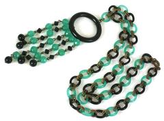 Czech Flapper Pendant Necklace