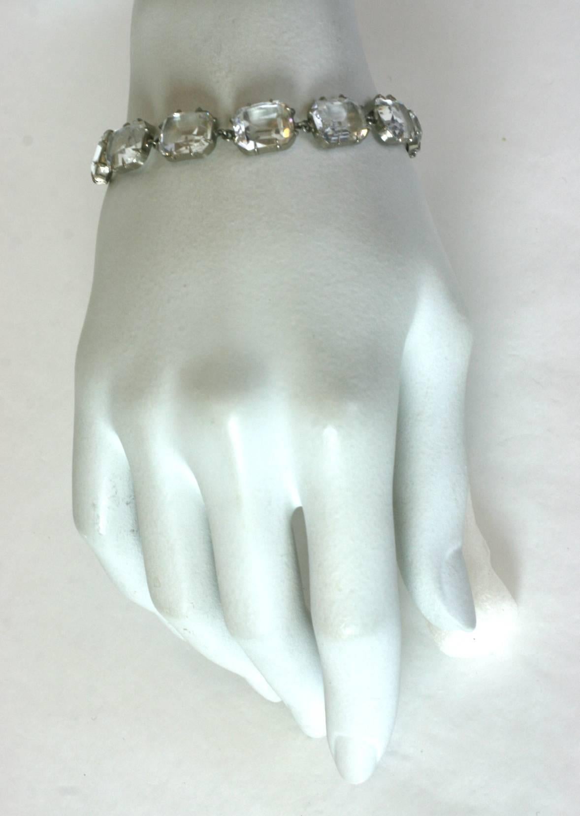 Art déco Bracelet à maillons en pâte de cristal Art Déco en vente