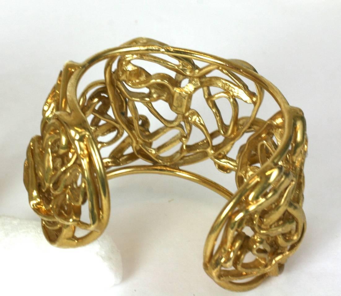 Yves Saint Laurent Sculptural Heart Cuffs For Sale 1