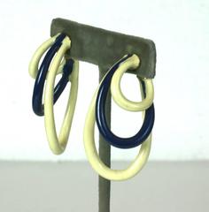 Ciner Enamel Triple Loop Earclips