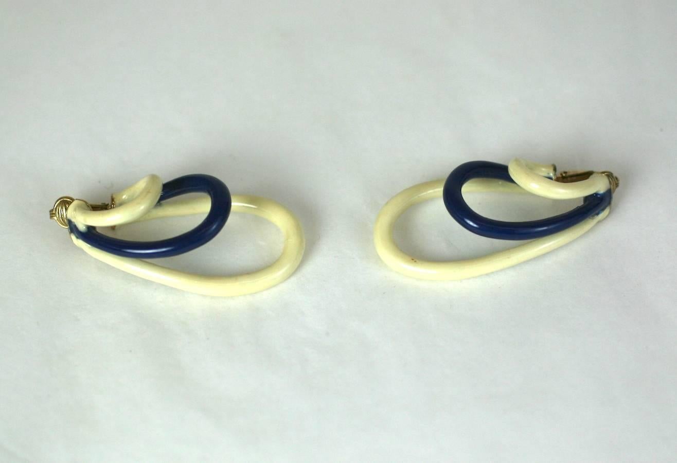Donna Ciner Smalto Triplo Loop Earclips in vendita