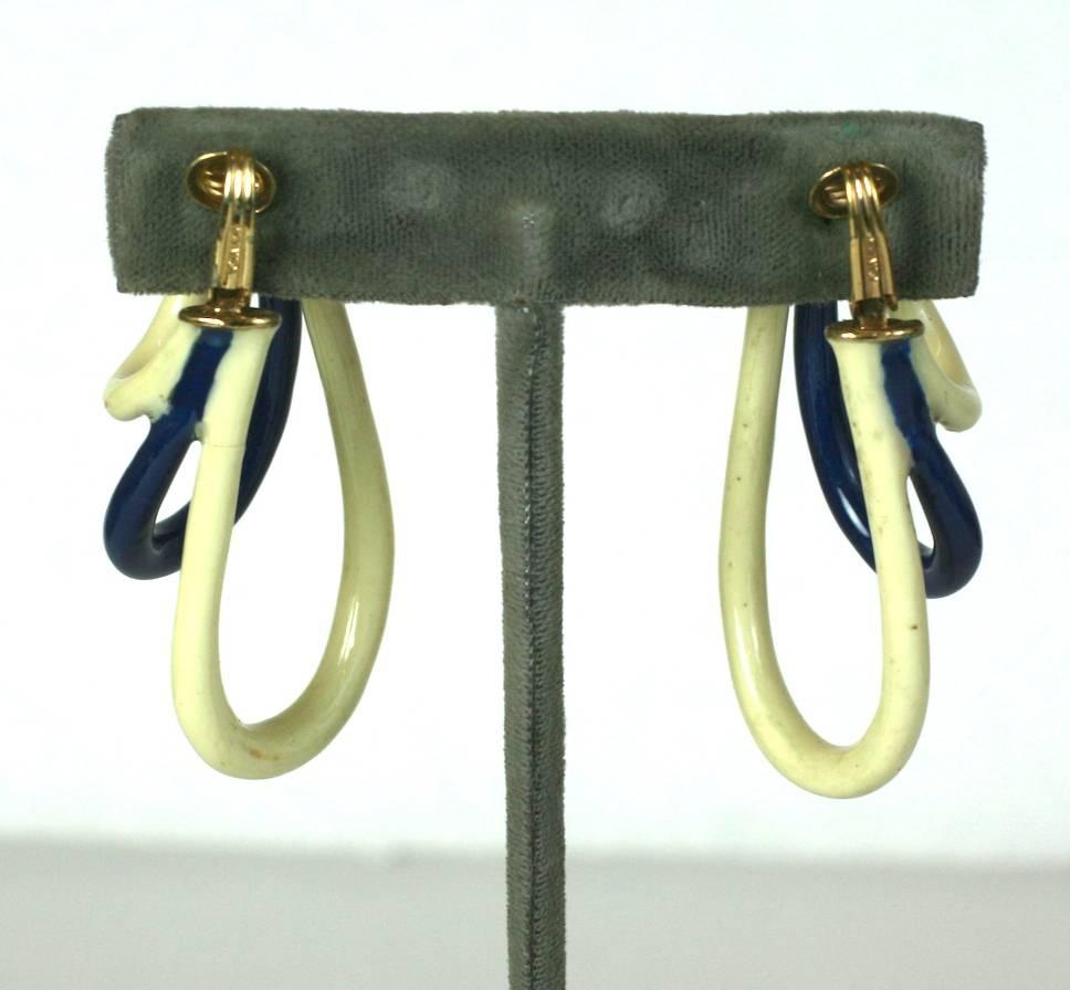 Ciner Smalto Triplo Loop Earclips in vendita 1