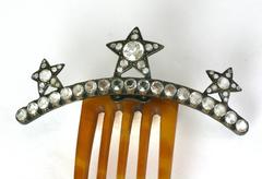Lovely Victorian Paste Star Motif  Hair Comb