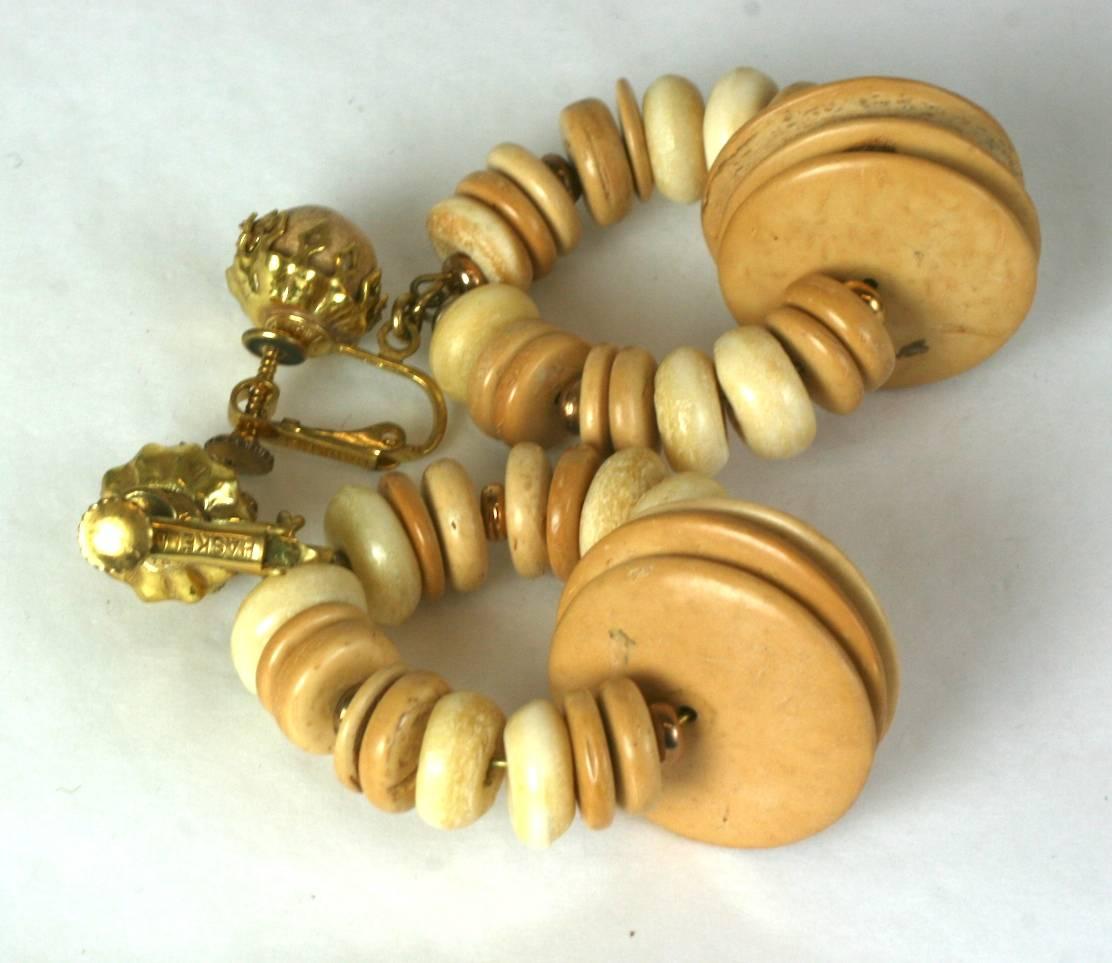 wooden bead hoop earrings