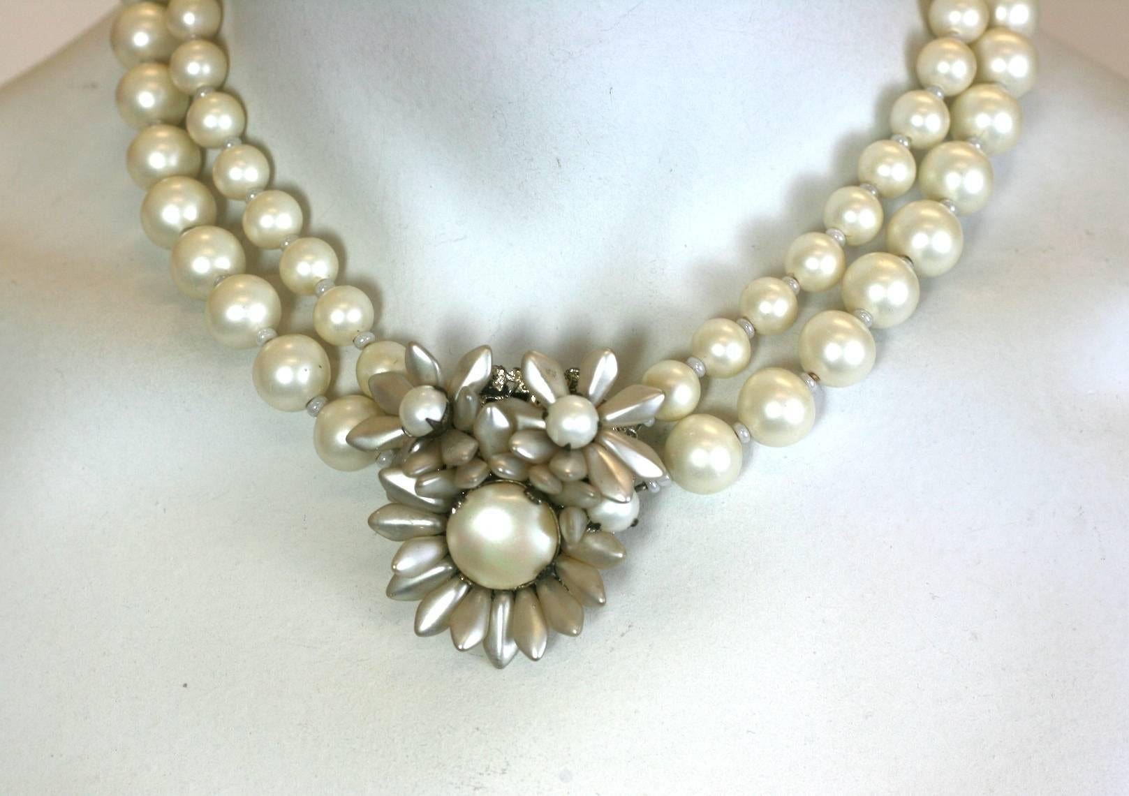 Miriam Haskell Freshwater Pearl Necklace In Excellent Condition For Sale In New York, NY