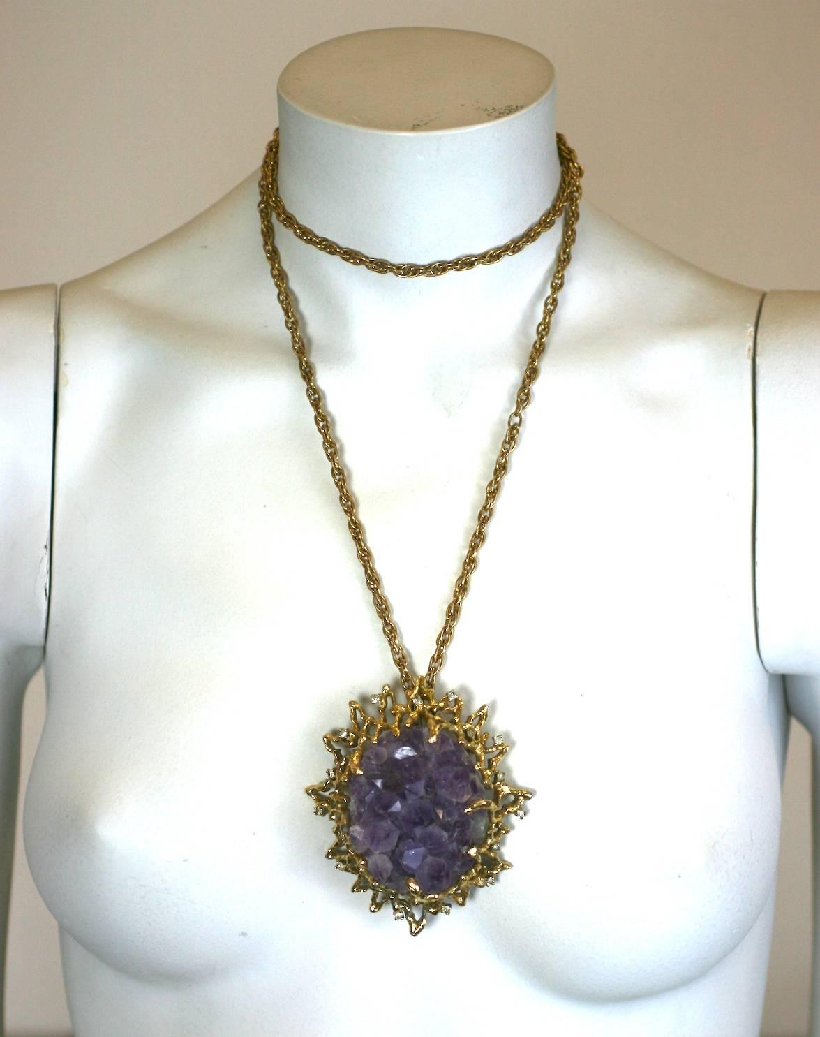 Jomaz Amythest Geode Pendant Necklace 3