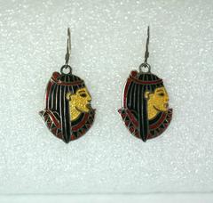 Egyptian Revival Enamel Earrings