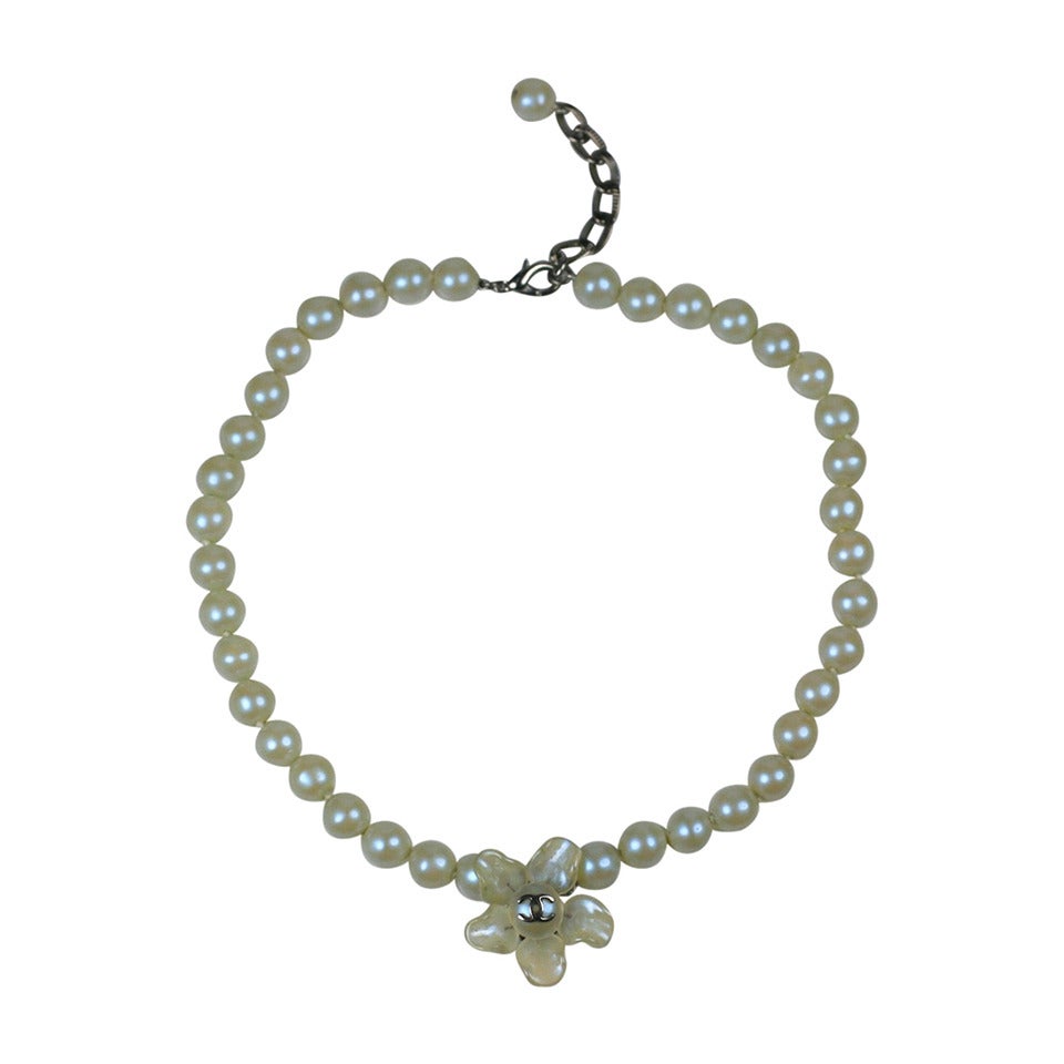 Chanel Iridescent Celadon Pearls For Sale