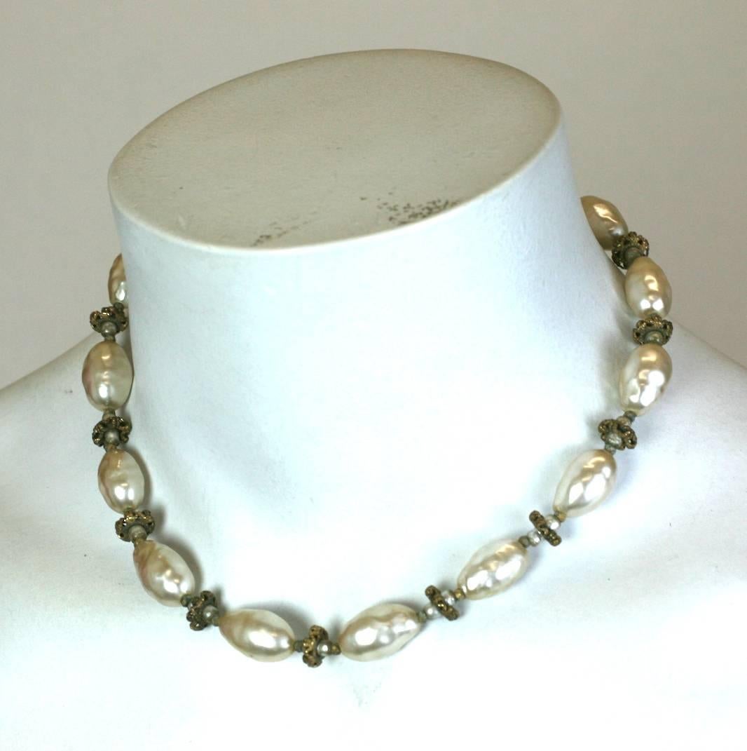 Miriam Haskell Signature Oval Pearls In Excellent Condition For Sale In New York, NY
