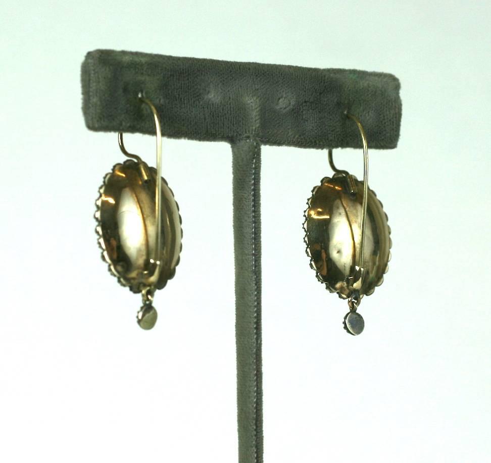 Wonderfully Unusual Victorian Memorial Earrings In Excellent Condition For Sale In New York, NY