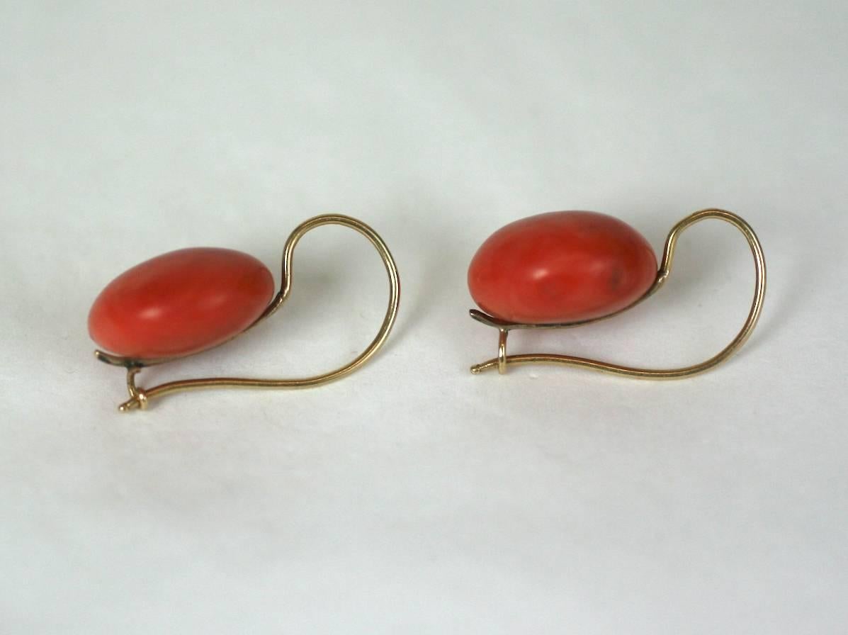 Women's Victorian Coral Tablet Earrings For Sale
