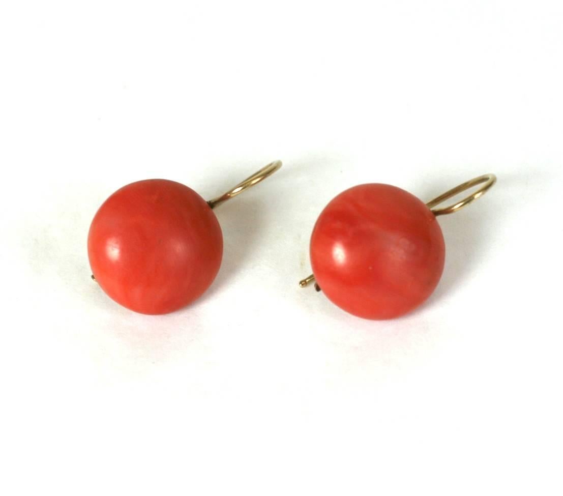 Victorian Coral Tablet Earrings For Sale 3