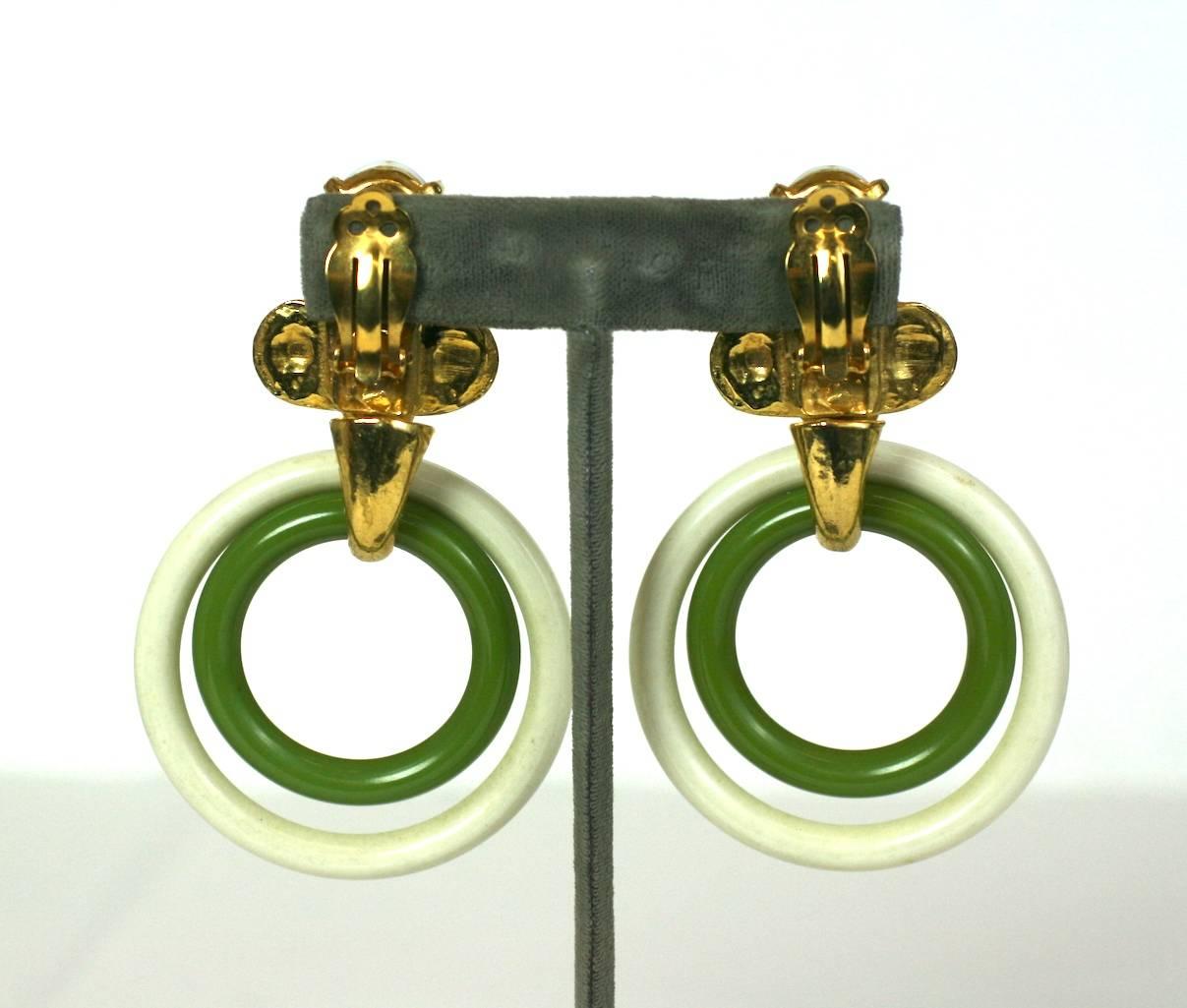 MiMi de Nardo Large Hoop Drop Earrings In Excellent Condition For Sale In New York, NY