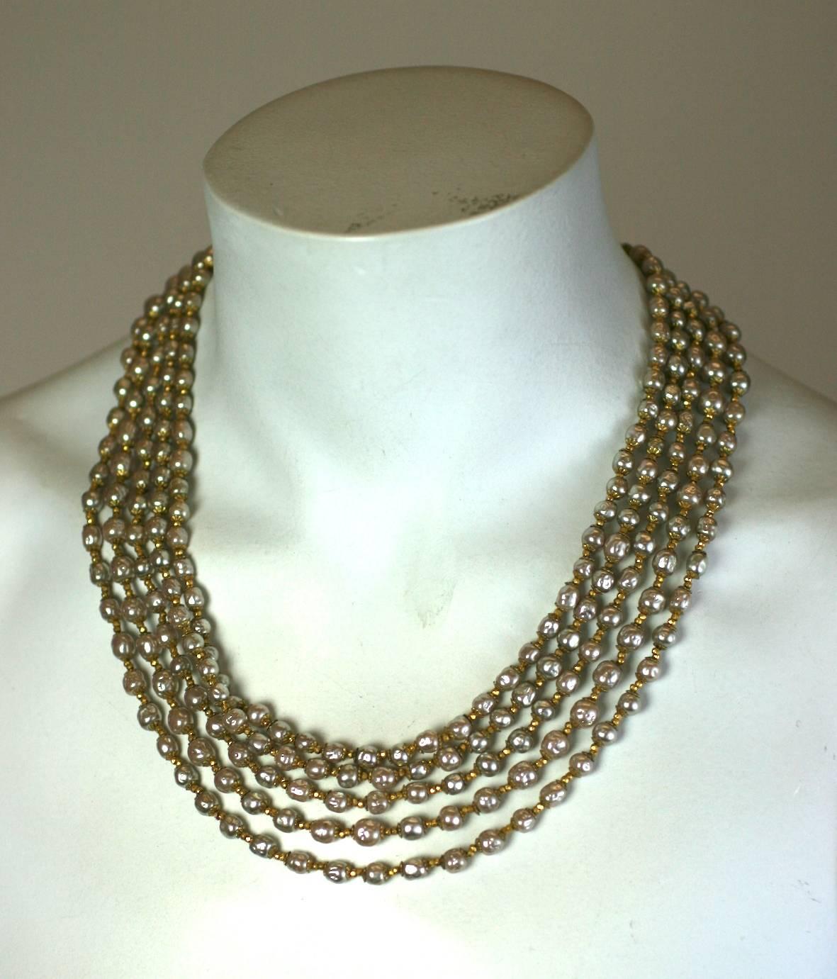 Miriam Haskell Elaborate Multi Strand Necklace For Sale 1