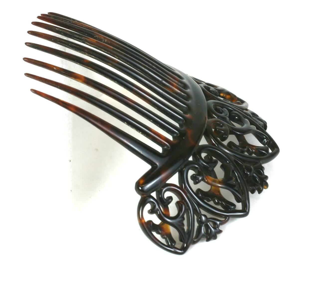 Elaborate Victorian Tortoise shell Comb In Excellent Condition For Sale In New York, NY