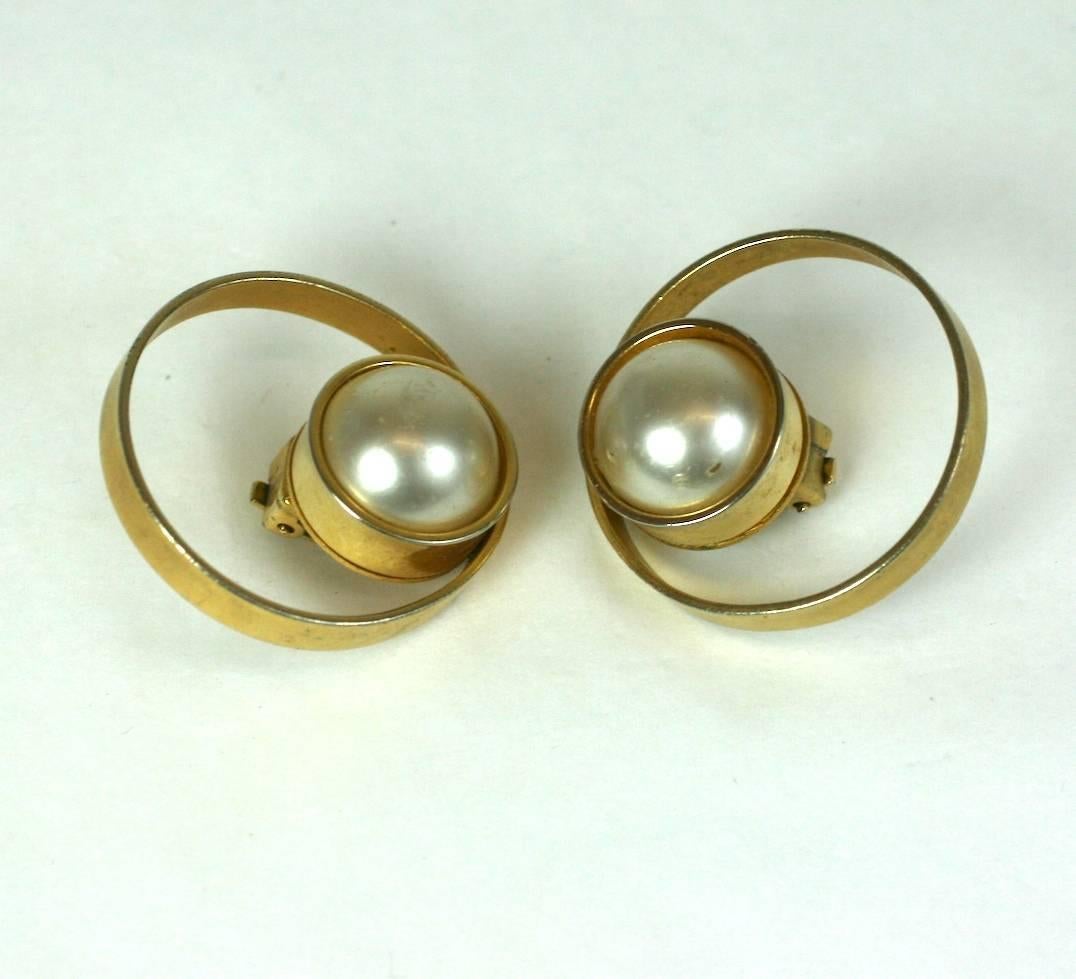 Women's Pellini Bijoux Pearl Saturn Earrings For Sale