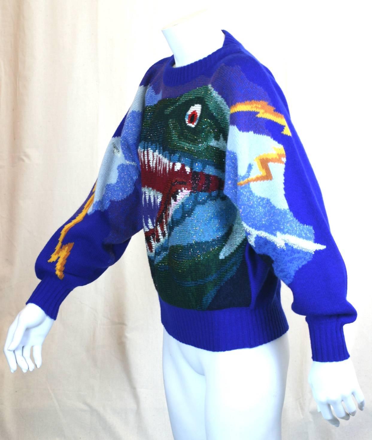 Krizia Collectible Dinosaur Sweater For Sale at 1stDibs | saint laurent ...