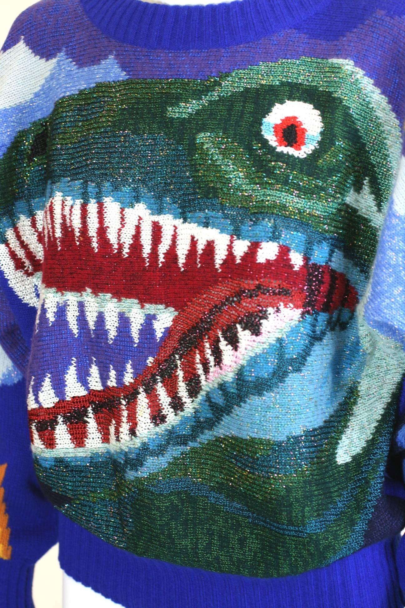 Krizia Collectible Dinosaur Sweater For Sale 1