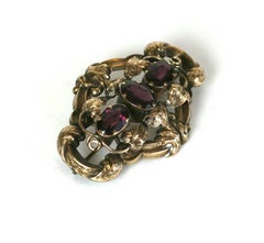 Victorian Gold Filled Garnet Brooch