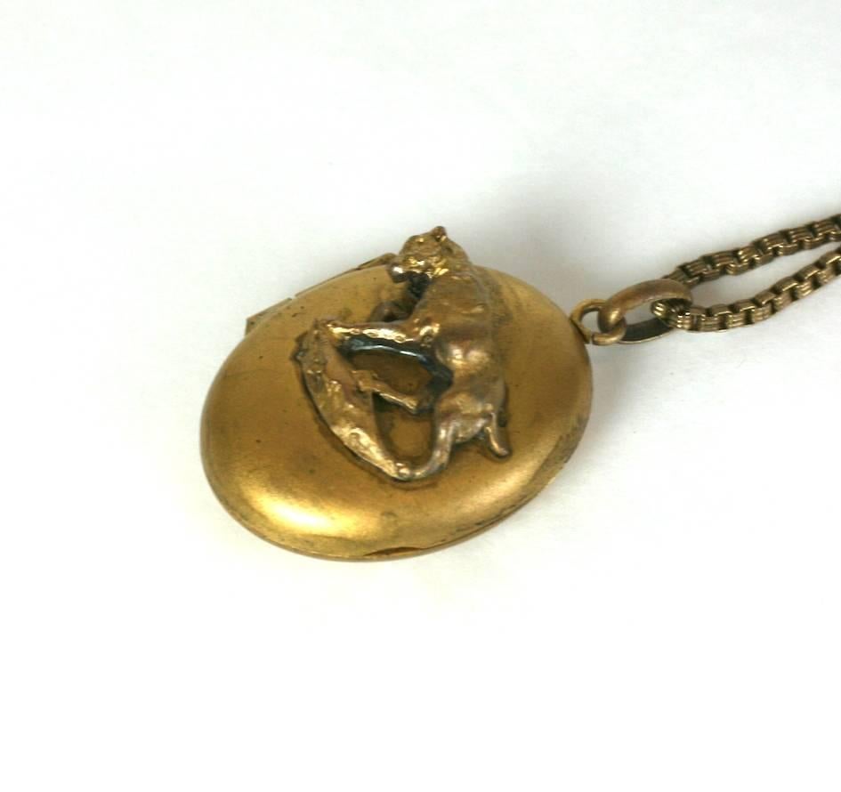 Women's or Men's Victorian Gold Filled Dog Locket