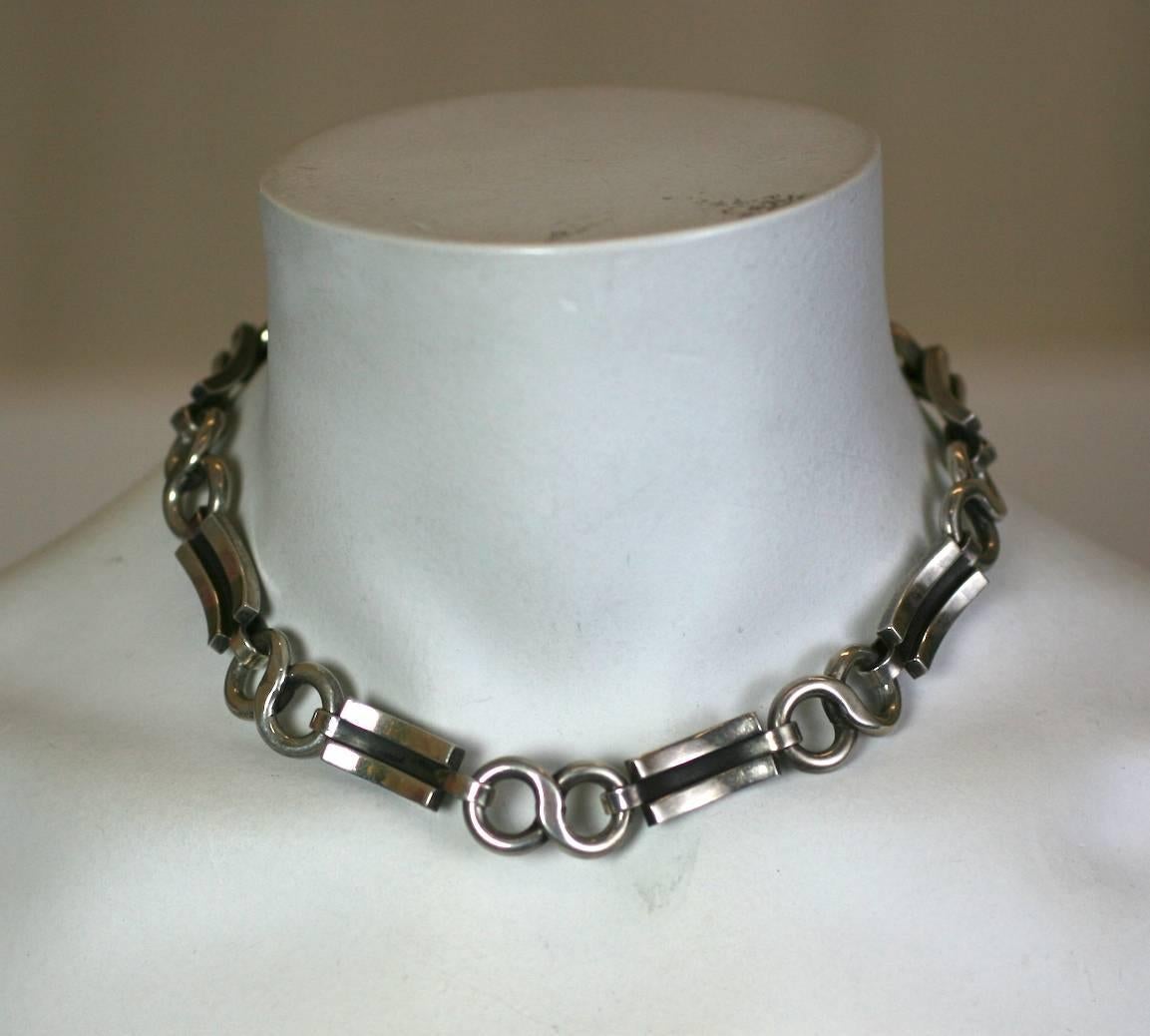 Pair of Modernist Sterling Bracelets, with Necklace Option For Sale 3