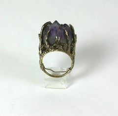 Panetta Amythest Brutalist Cocktail Ring