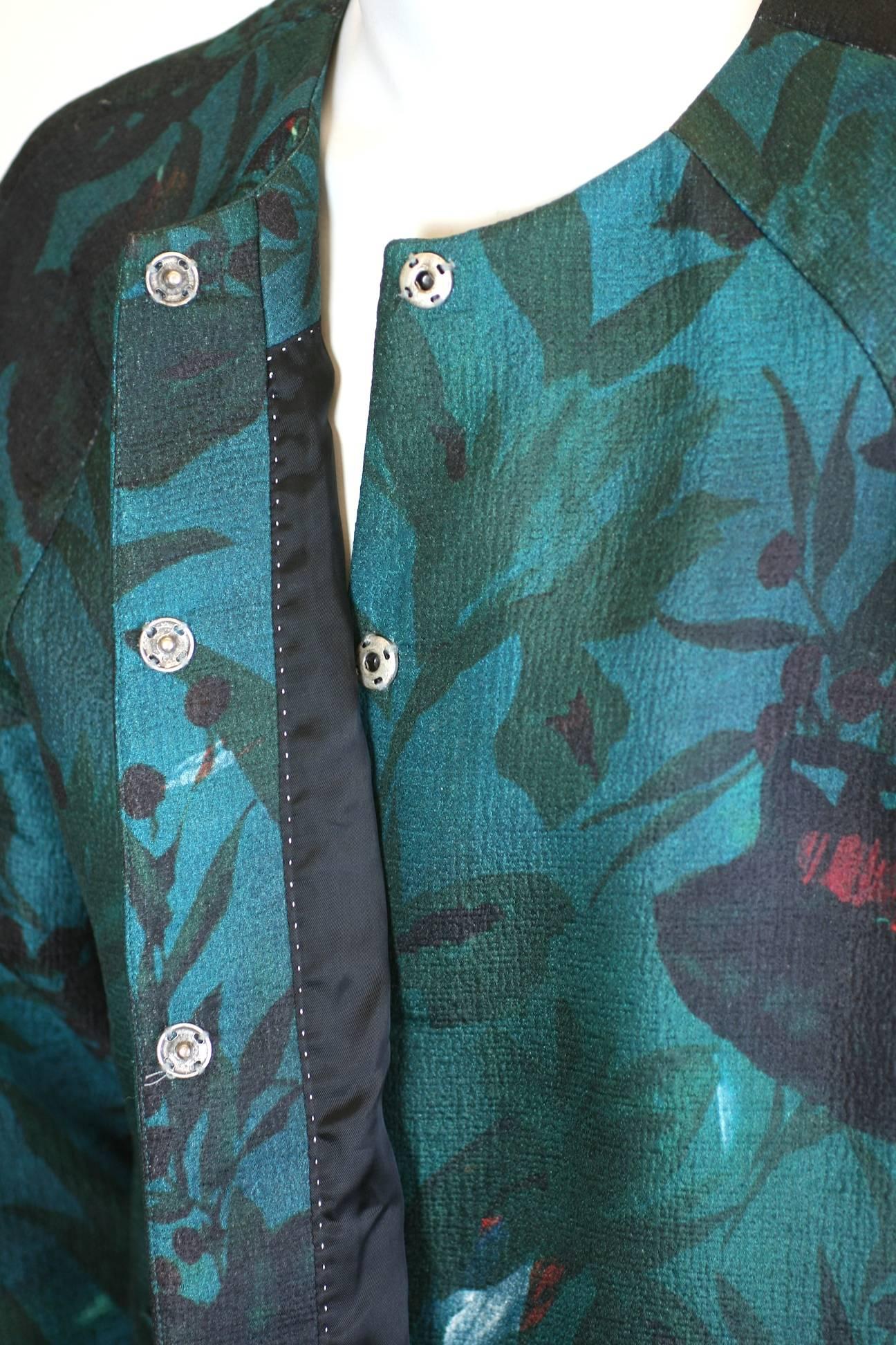 Dries Van Noten Dark Floral Jacket In Excellent Condition For Sale In New York, NY
