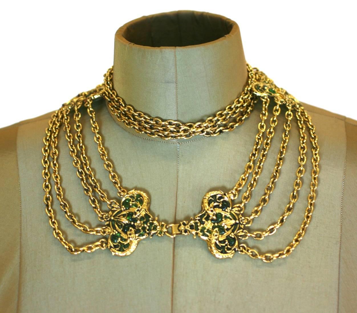 Ceinture serpent de mer Coco Chanel en verre coulé précoce en vente 3