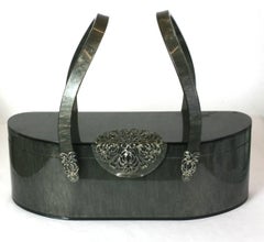 Marbleized Gray Bakelite Purse, 1950's