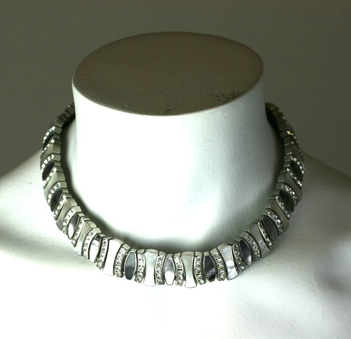 Mother of Pearl and Pave Choker, West Germany For Sale 1