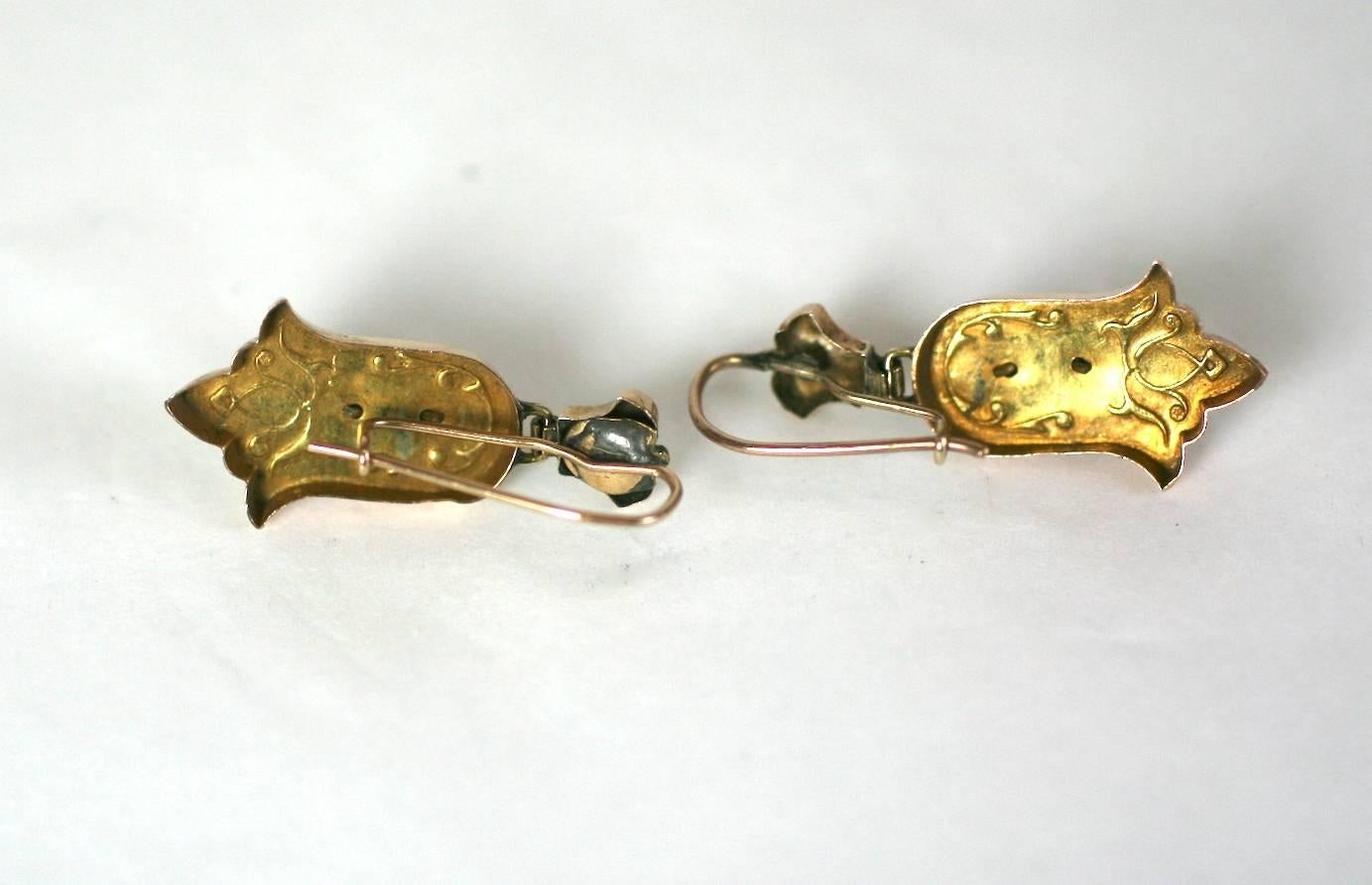 Victorian Enamel and Garnet Earrings 1
