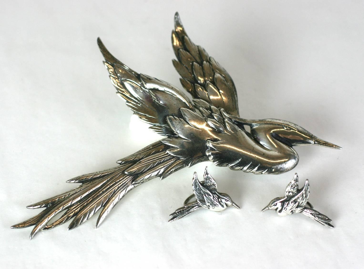 Massive Danecraft Sterling Egret Suite In Excellent Condition For Sale In New York, NY
