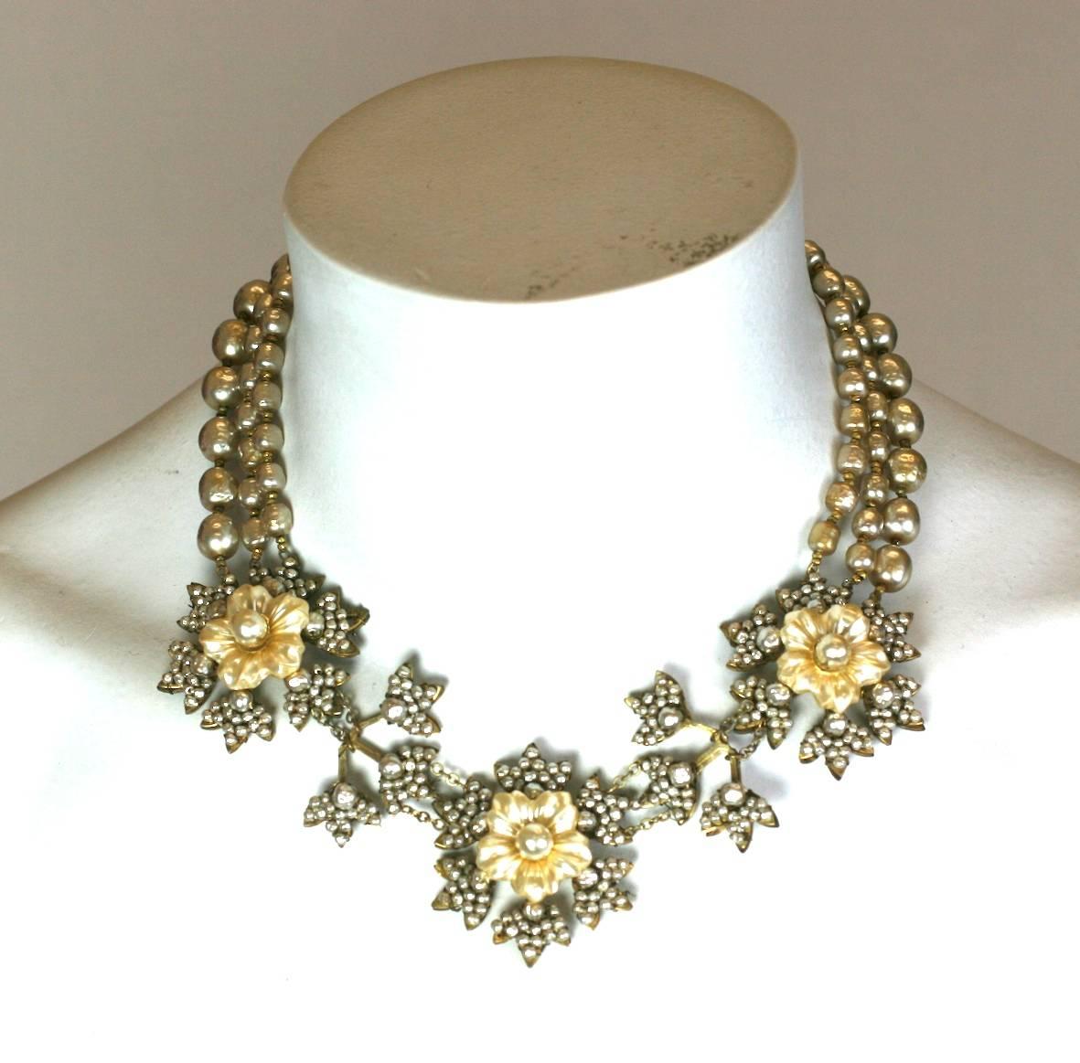 Women's Miriam Haskell Flower Necklace For Sale