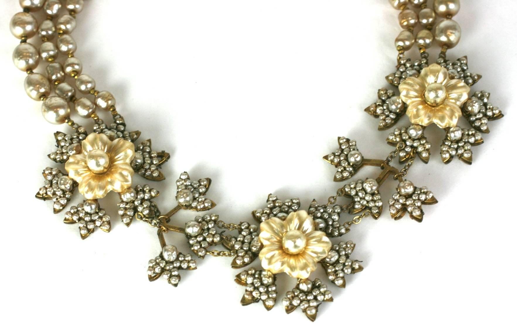 Miriam Haskell Flower Necklace For Sale at 1stDibs | miriam haskell ...