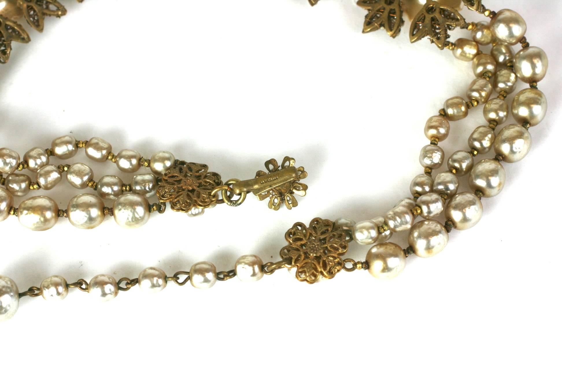 Miriam Haskell Flower Necklace In Good Condition For Sale In New York, NY